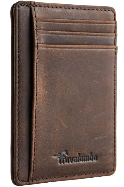 Front Pocket Minimalist Leather RFID Blocking