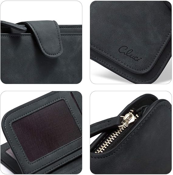 Women Wallet Leather RFID Trifold Large